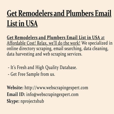 Get Remodelers and Plumbers Email List in USA