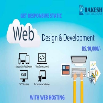Get responsive static website design and development with web hosting with lo...