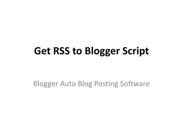 Get rss to blogger