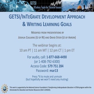 GETSI Development Approach & Learning Goals