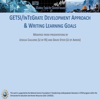 GETSI-Field -- Development Approach, Learning Goals, Instructional Methods