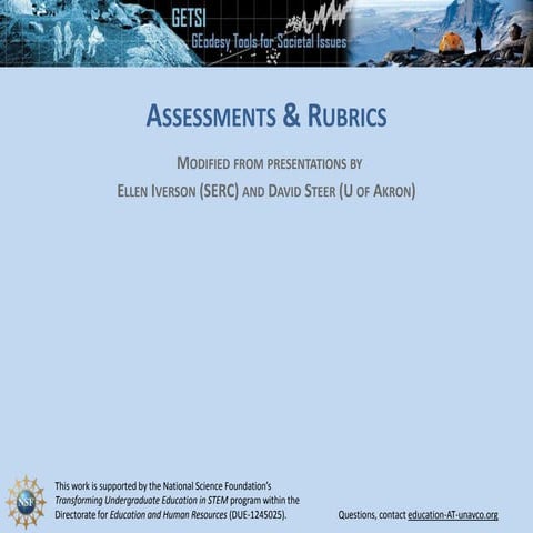 GETSI-Field rubrics and assessments