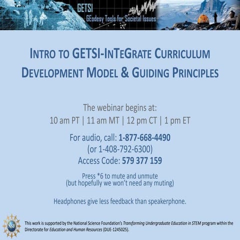 GETSI Overview &amp; Guiding Principles