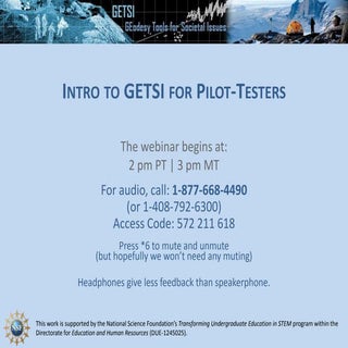 GETSI Pilot-Testing Webinar