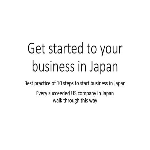 Get started to your business in Japan | PDF