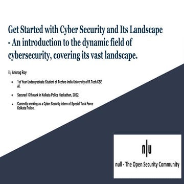 Get Started with Cyber Security and Its Landscape Null Community Presentation...