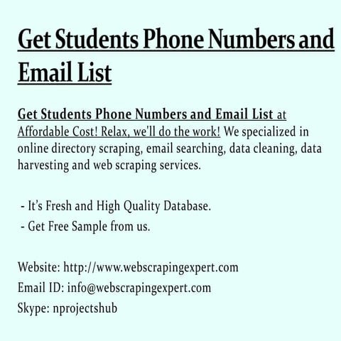 School, College & University Websites Data Scraping | PPTX