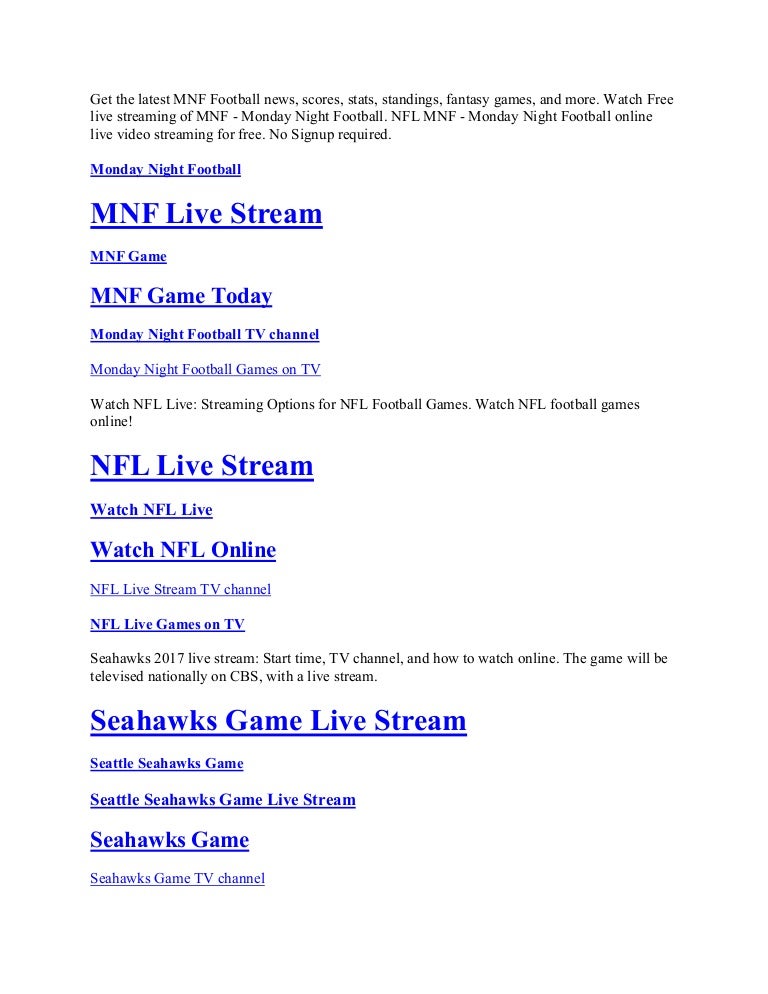 stream monday night football free