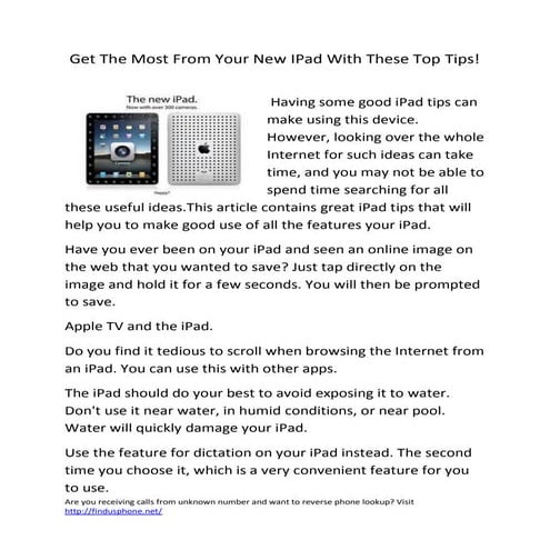 Get the most from your new i pad with these top tips