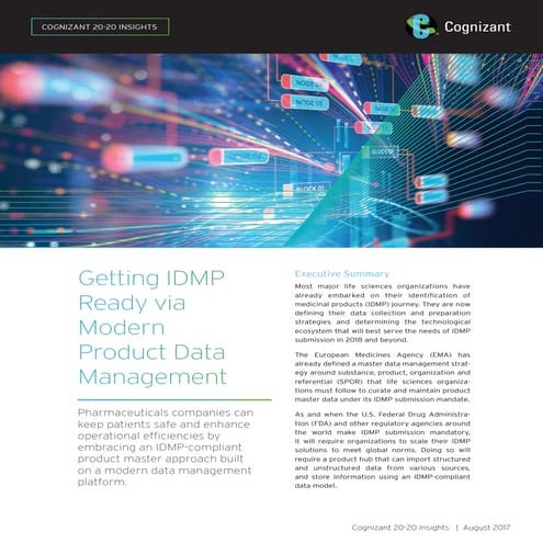 Getting IDMP Ready via Modern Product Data Management
