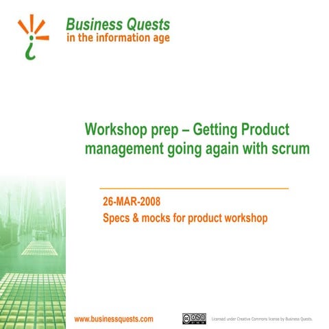 Getting Product management going again with scrum