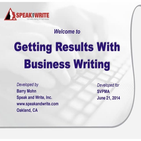 SVPMA: Business Writing