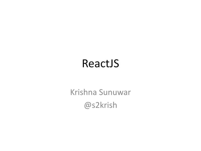 Getting started with ReactJS