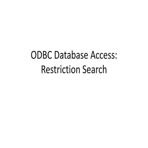 FamilySearch Wiki: Getting Access To The Odbc Database