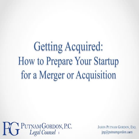 Getting Acquired: How to Prepare Your Startup for Merger or Acquisition with ...