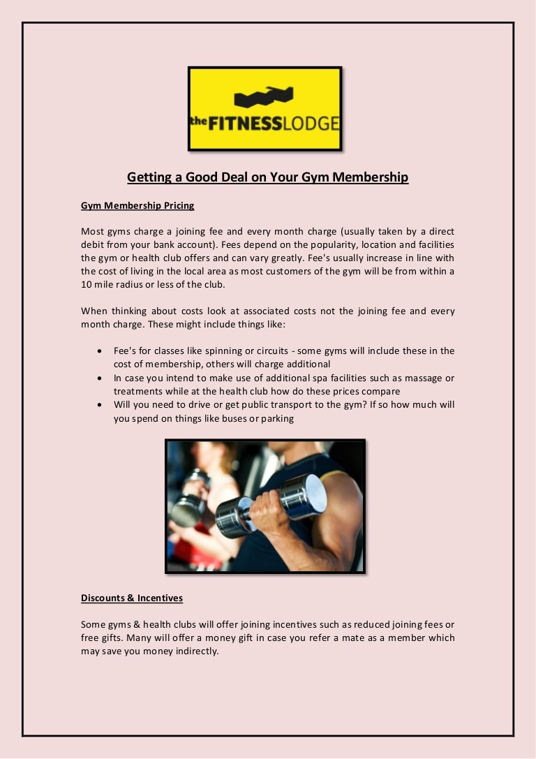 Getting a Good Deal on Your Gym Membership