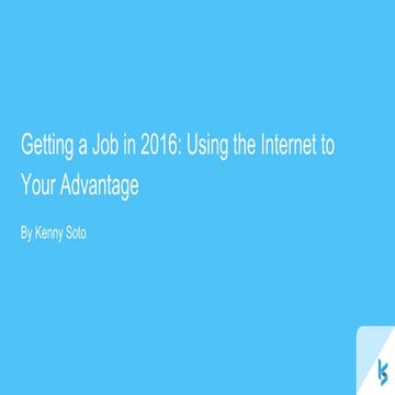 Getting a job in 2016: using the internet to your advantage.