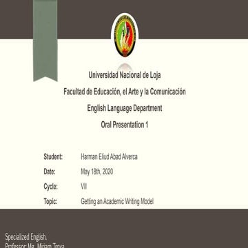 Getting an academic writing model