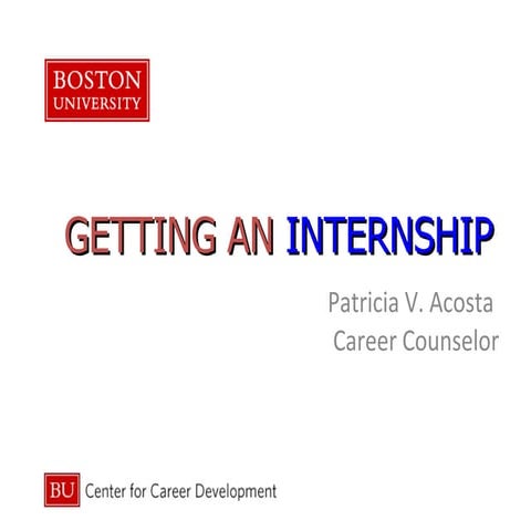 Getting an internship