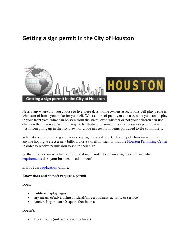 Getting a sign permit in the City of Houston