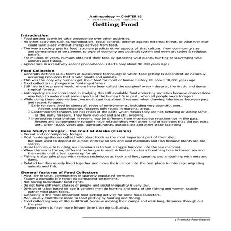 Getting food   anthropology - handout.doc