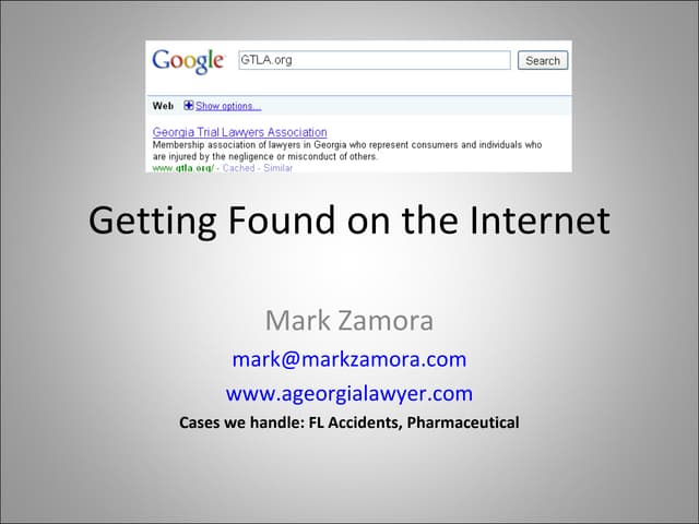 Getting found on the internet gtla2010
