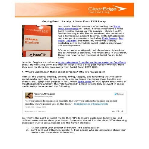 Getting Fresh…Socially. A Social Fresh EAST Recap.