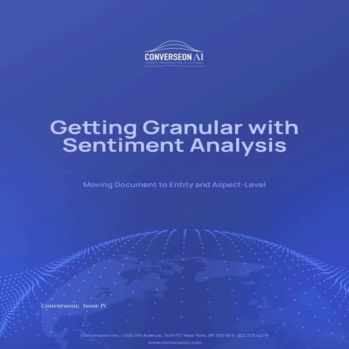 Advancing Sentiment Analysis: From Document to Entity and Aspect-Level ...