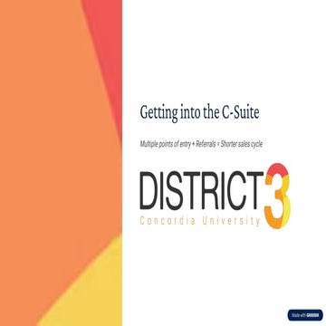 Getting into the C-Suite, Major Account Sales