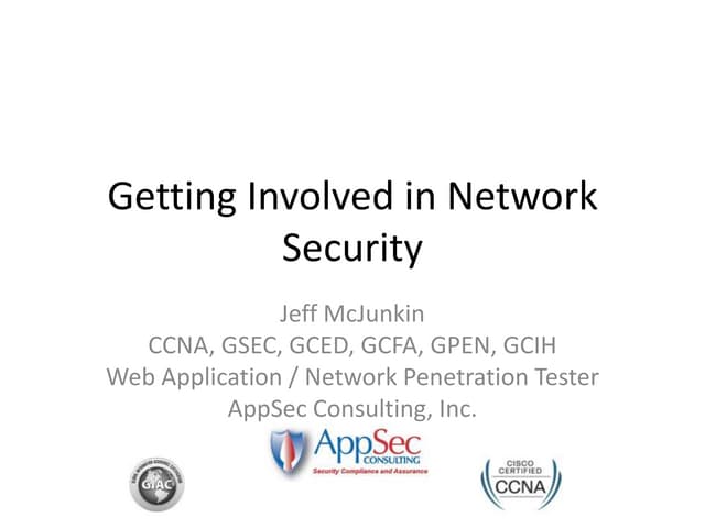 Getting involved in network security