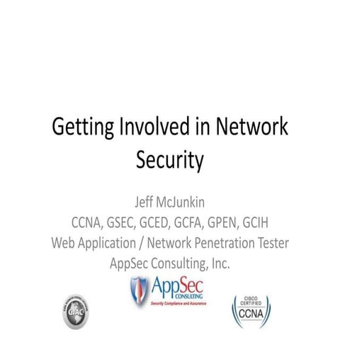 Getting involved in network security