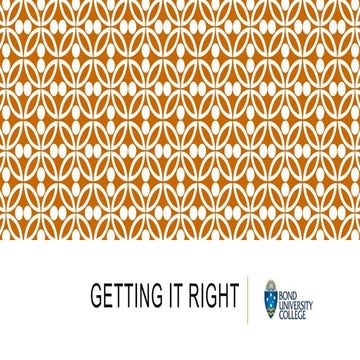 Getting it right | PPTX