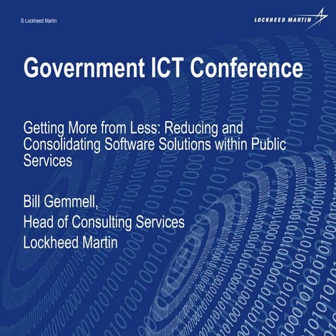 Getting More from Less: Reducing & Consolidating Software Solutions withing P...