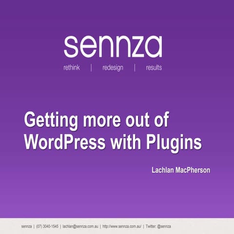 Getting More Out of WordPress with Plugins