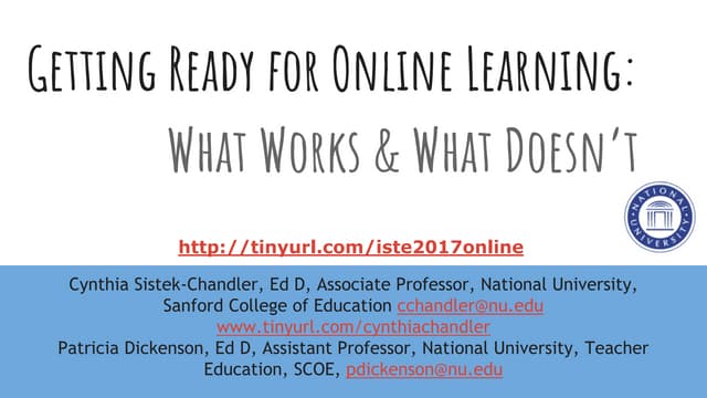 Getting ready for online learning   what works &amp; what doesn’t