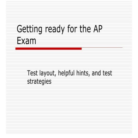 Getting Ready For The AP Exam