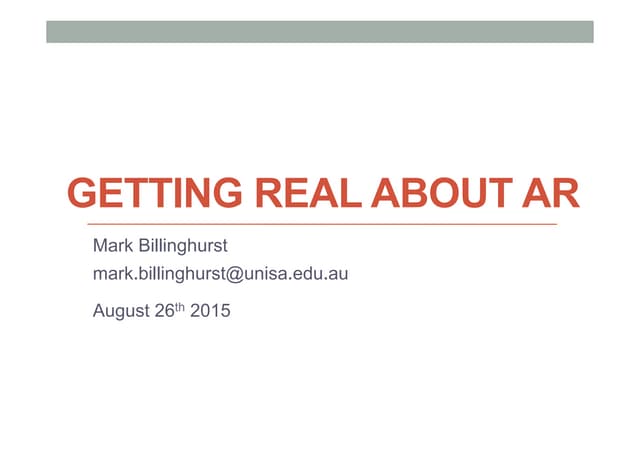 Getting Real about AR