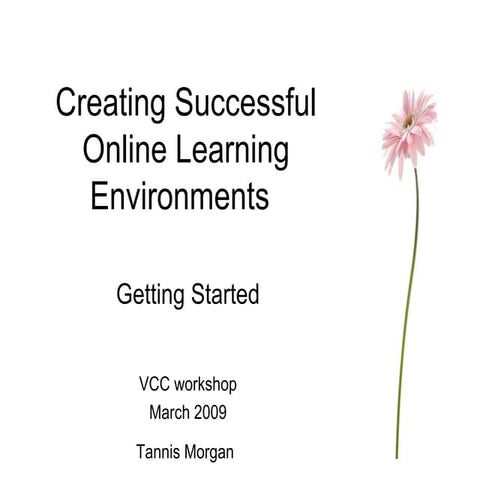 Creating successful online learning environments--Getting Started