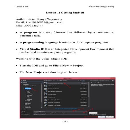 Getting Started with Visual Basic Programming | PDF