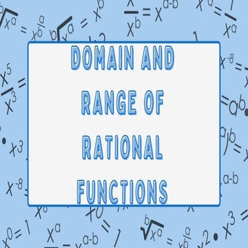 Domain and range of rational functions on excel