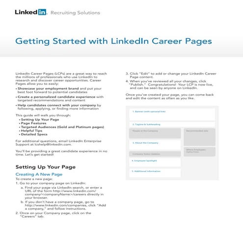Getting started career pages