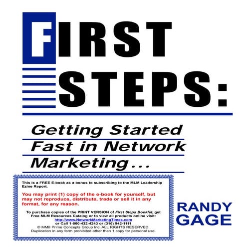 Getting Started Fast - Randy Gage