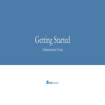 Getting started for admins