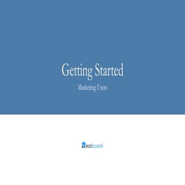 Getting started for marketing users