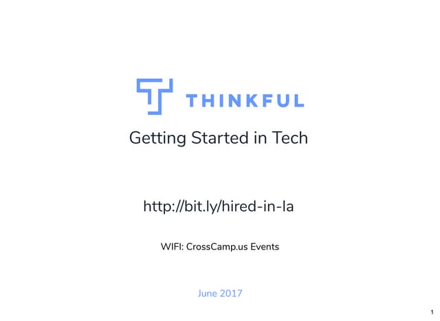 Getting started in tech july 18th sa mo