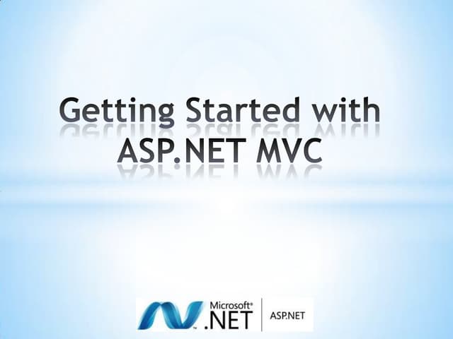 Getting Started with ASP.NET MVC