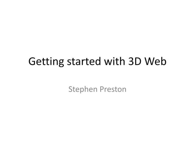 Getting Started with 3D Web