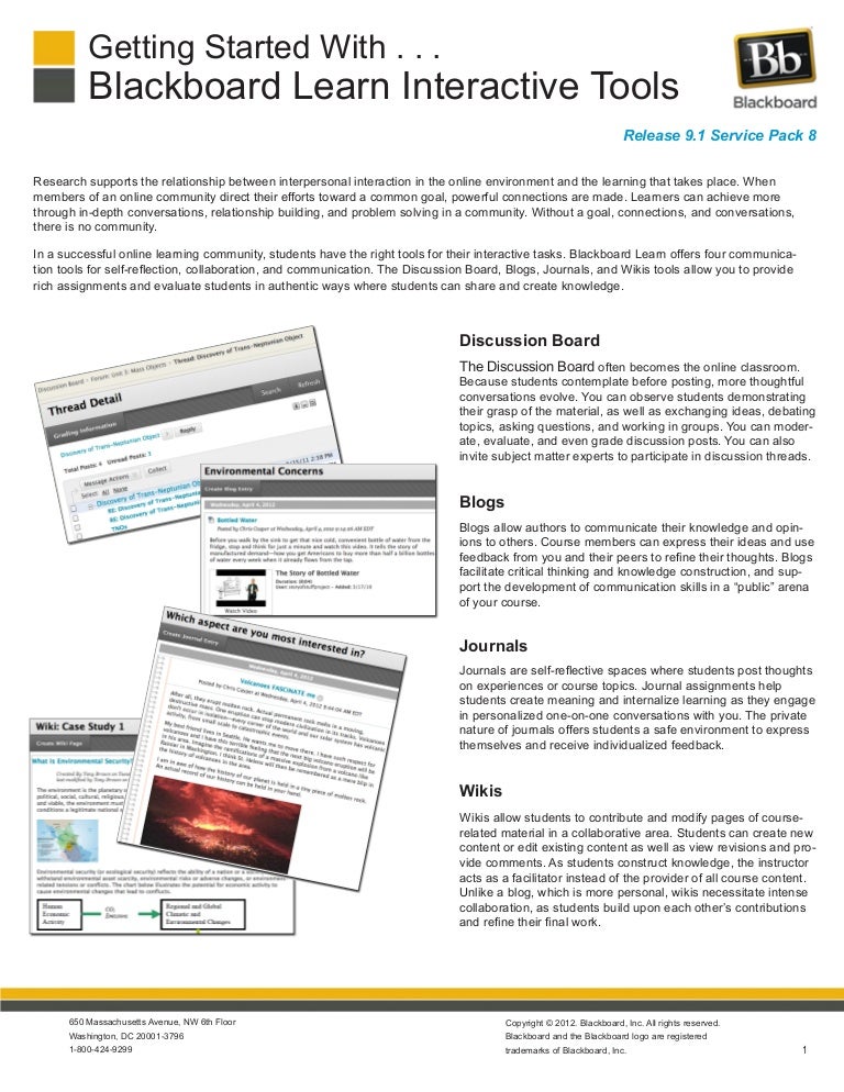 Getting started with blackboard learn interactive tools cbu online