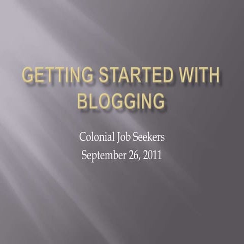Getting Started with Blogging