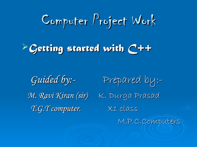 Getting started with c++ | PPT | Programming Languages | Computing